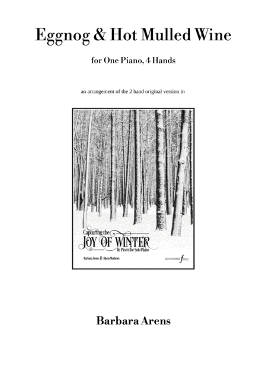Eggnog & Hot Mulled Wine - a fun jazzy Winter Song for Piano 4 hands 1 Piano, 4-Hands scores gallery preview page 1