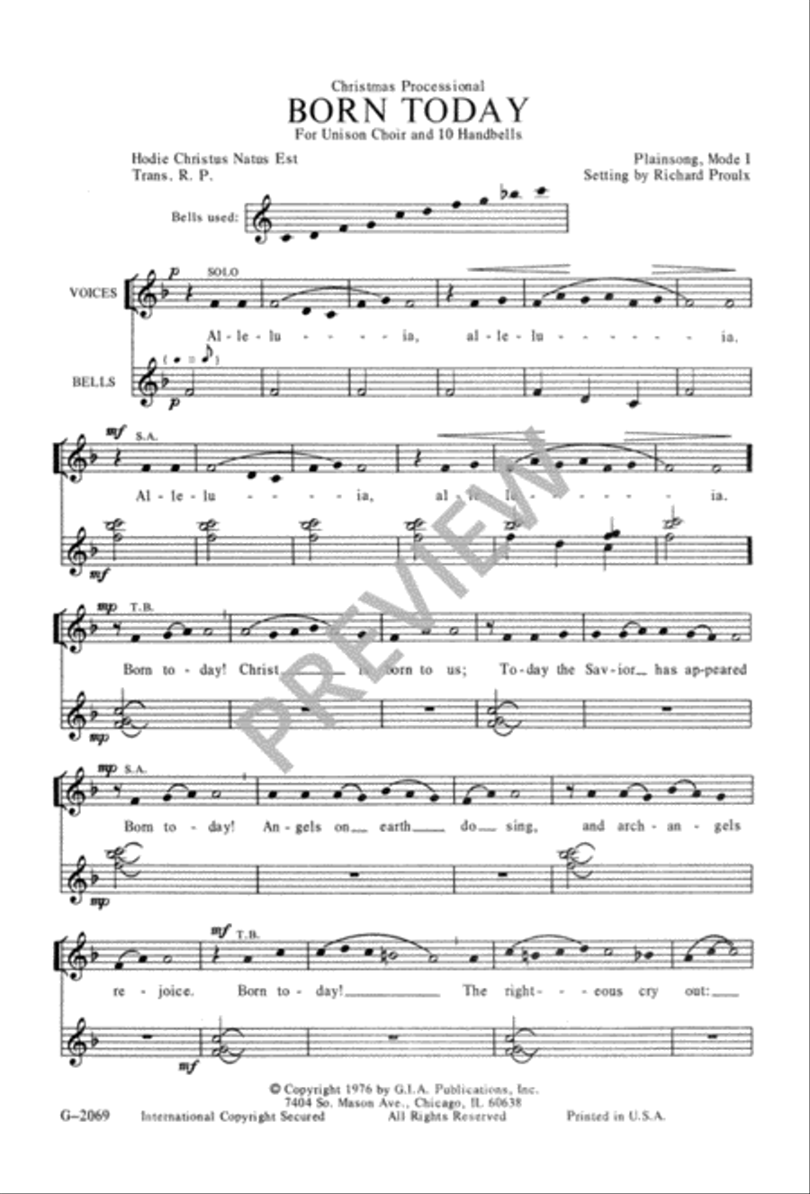 Born Today Unison Choir scores gallery preview page 3