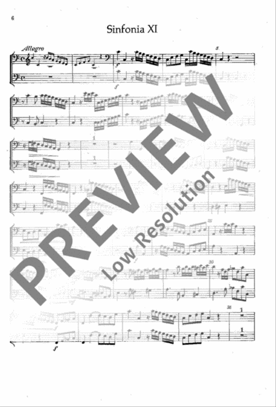 Sinfonia I und XI Double Bass scores gallery preview page 7