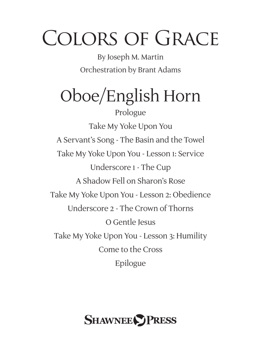 Colors of Grace - Lessons for Lent (New Edition) (Orchestra Accompaniment) - Oboe/English Horn Choir scores gallery preview page 1