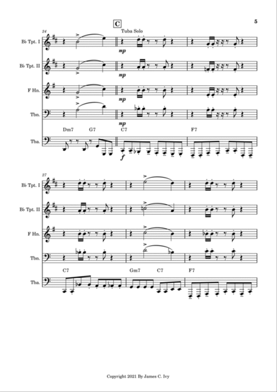 Sagebrush Blues Brass Ensemble scores gallery preview page 5