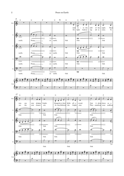 Peace on Earth - Christmas Song - SATB with piano image number null