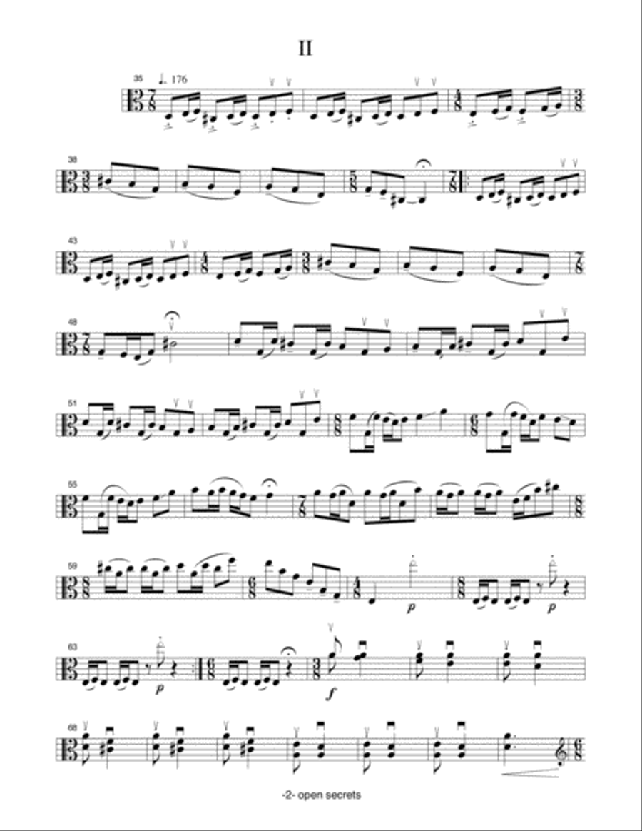 Open Secrets for Solo Viola Viola Solo scores gallery preview page 3