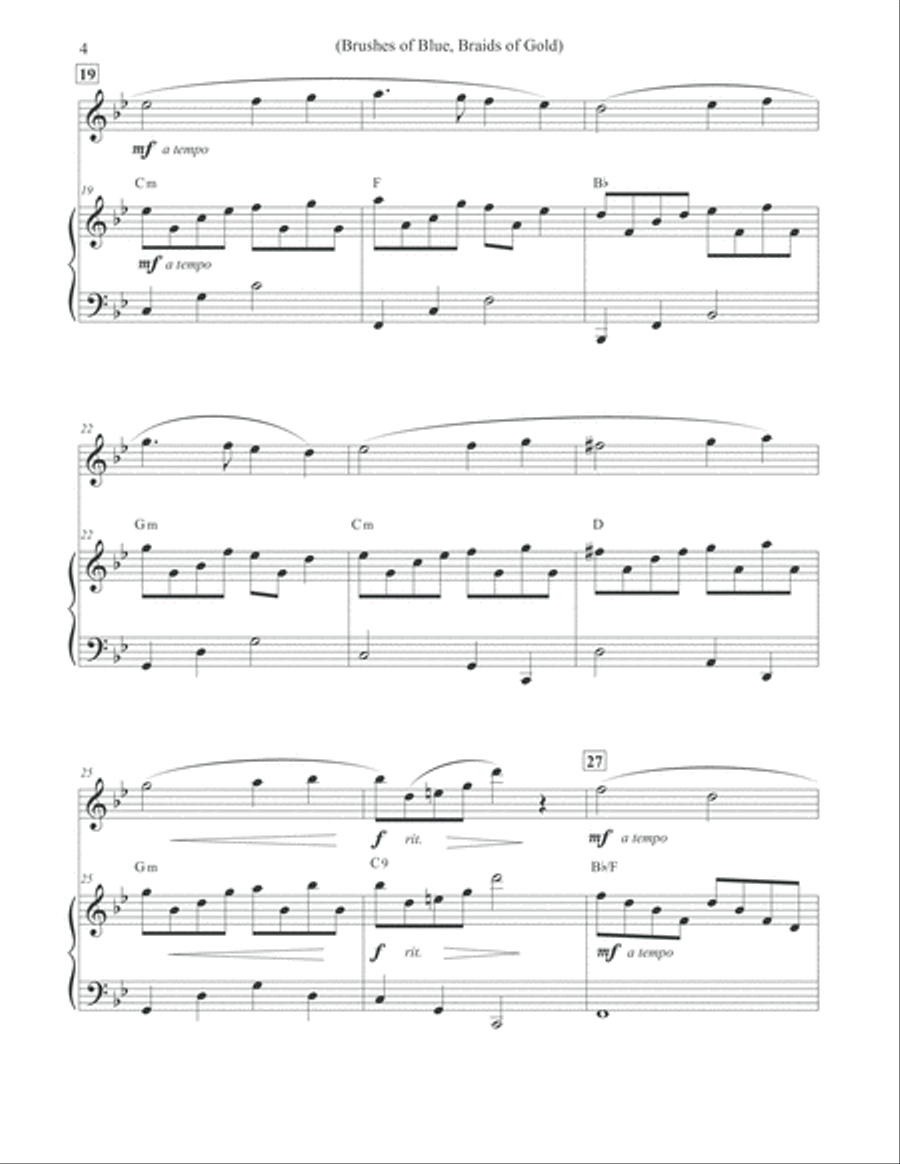 Brushes of Blue, Braids of Gold - Flute and Piano Flute Solo scores gallery preview page 4