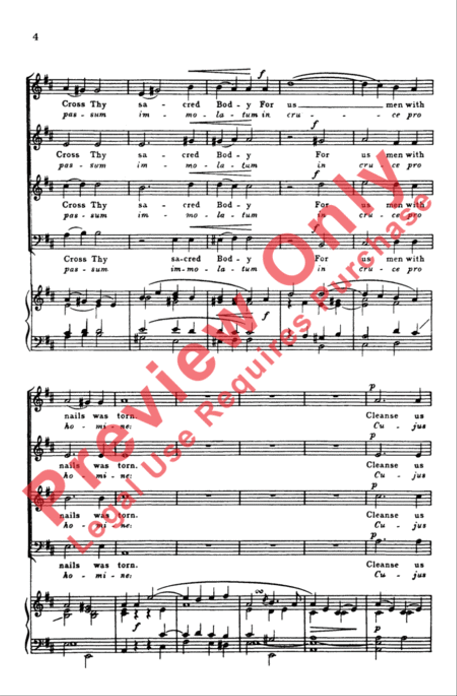 Ave Verum (Jesu, Word of God Incarnate) 4-Part scores gallery preview page 3