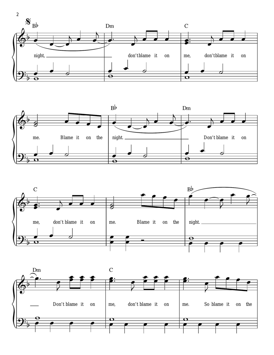 Blame Easy Piano scores gallery preview page 2