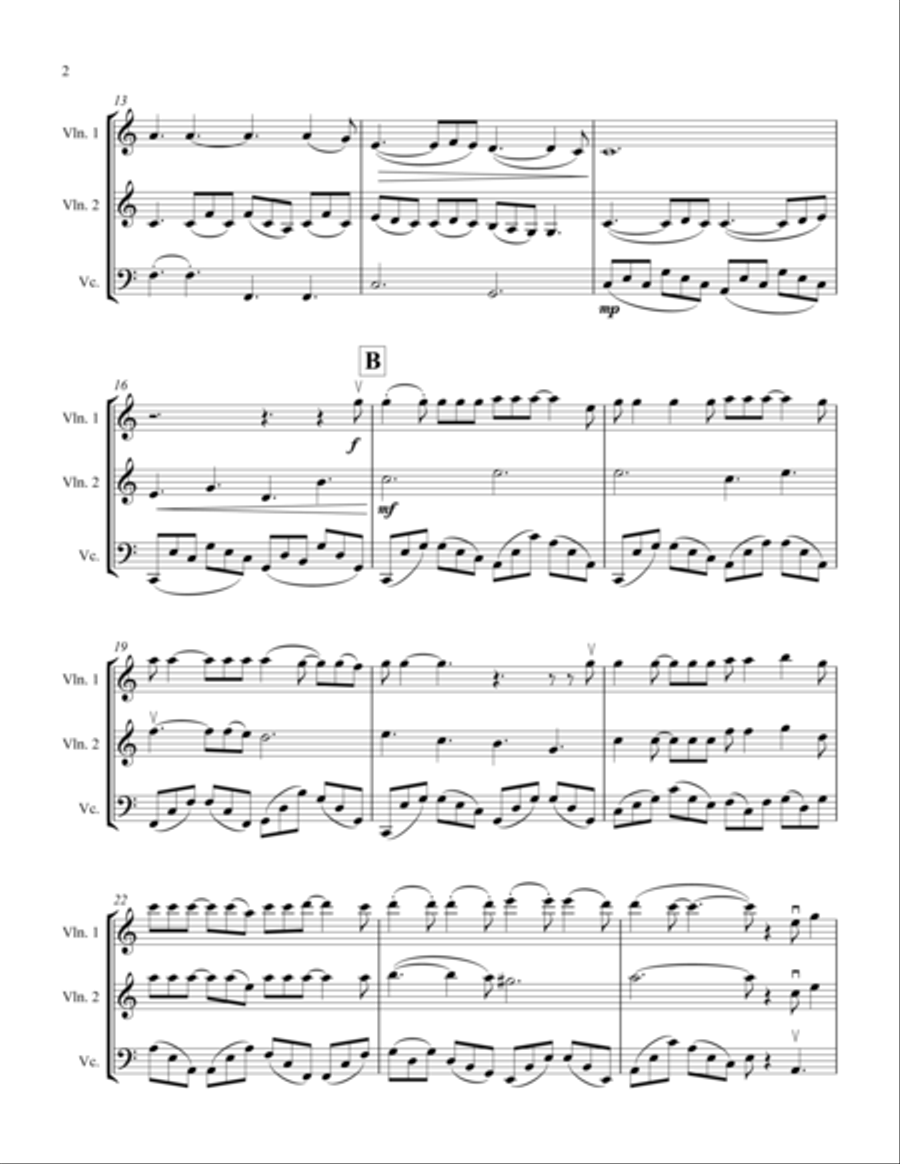 Hallelujah String Trio scores gallery preview page 3