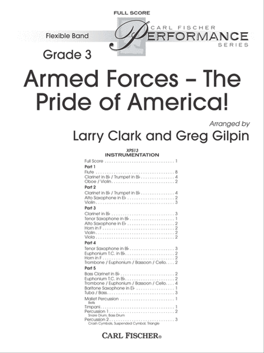 Armed Forces The Pride of America! Concert Band scores gallery preview page 1