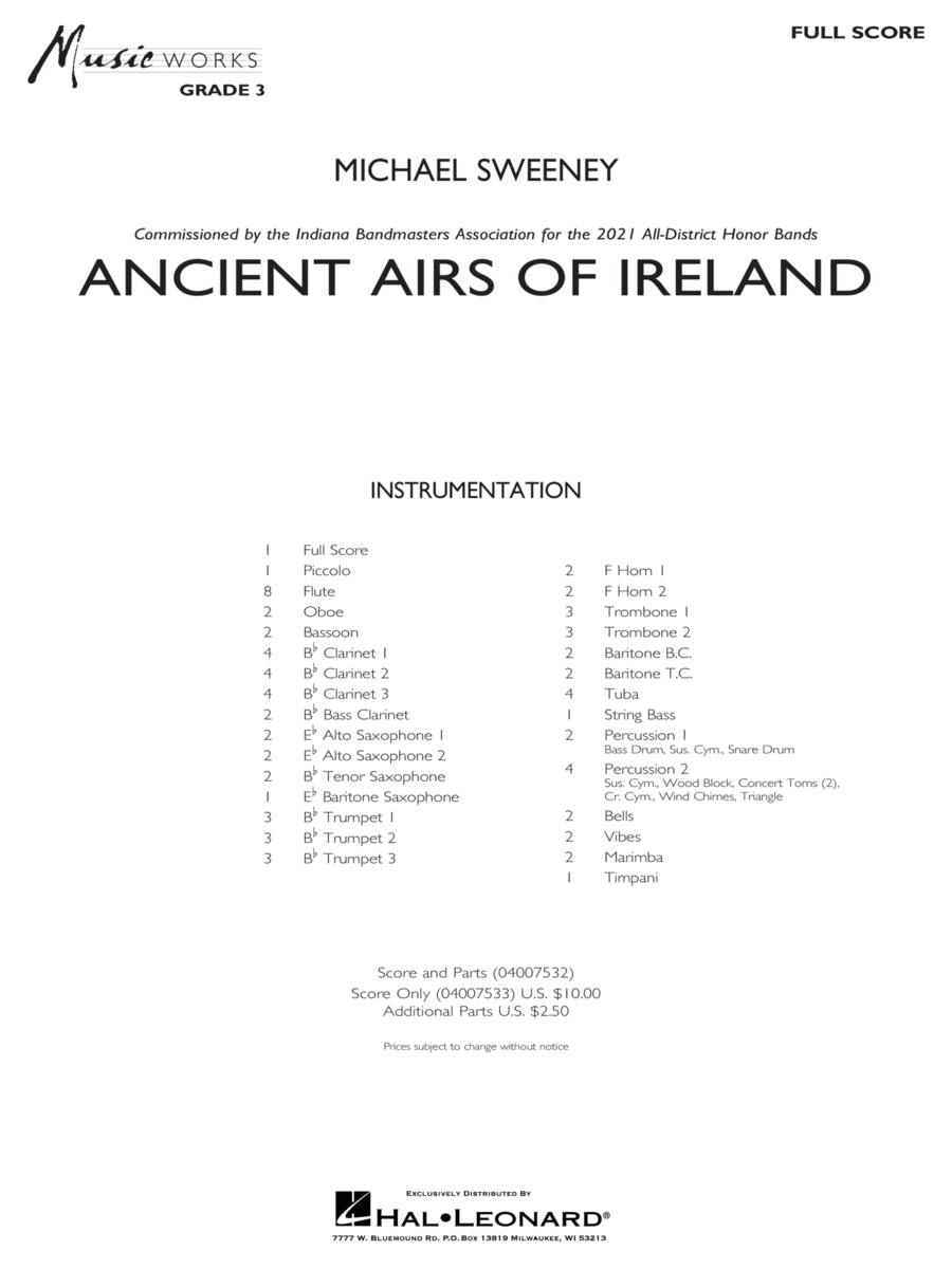Ancient Airs of Ireland - Conductor Score (Full Score)