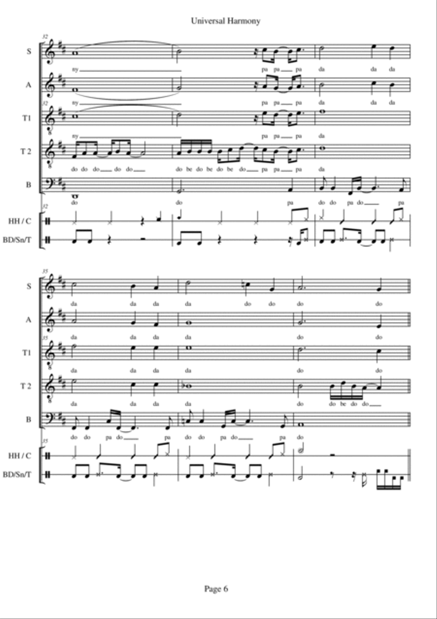 Universal Harmony A Cappella scores gallery preview page 6
