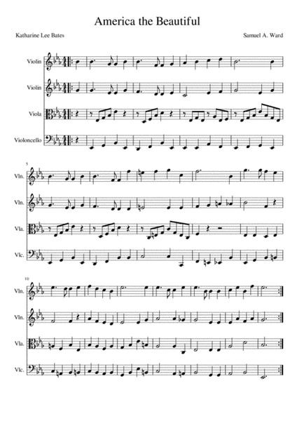 All-American Medley: Patriotic songs for string quartet or string orchestra (scores) image number null
