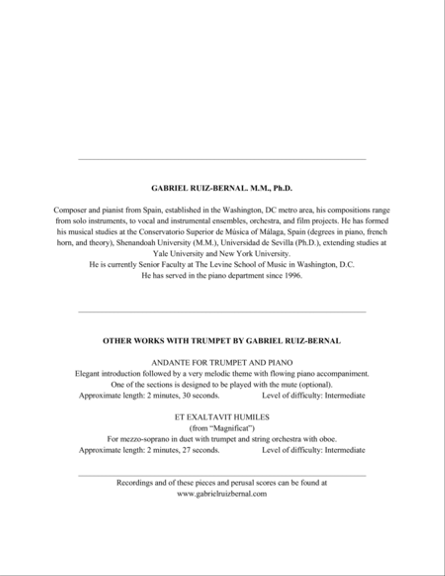 SUITE FOR TRUMPET AND PIANO Trumpet Solo scores gallery preview page 4