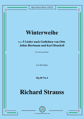 Book cover for Richard Strauss-Winterweihe,in G flat Major