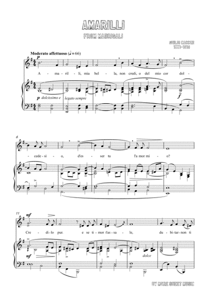 Caccini-Amarilli in e minor,for voice and piano image number null