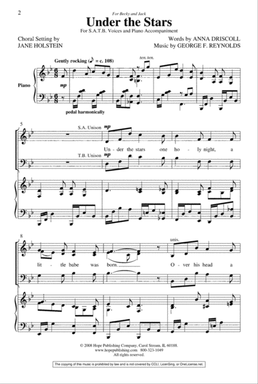 Under the Stars 4-Part scores gallery preview page 2