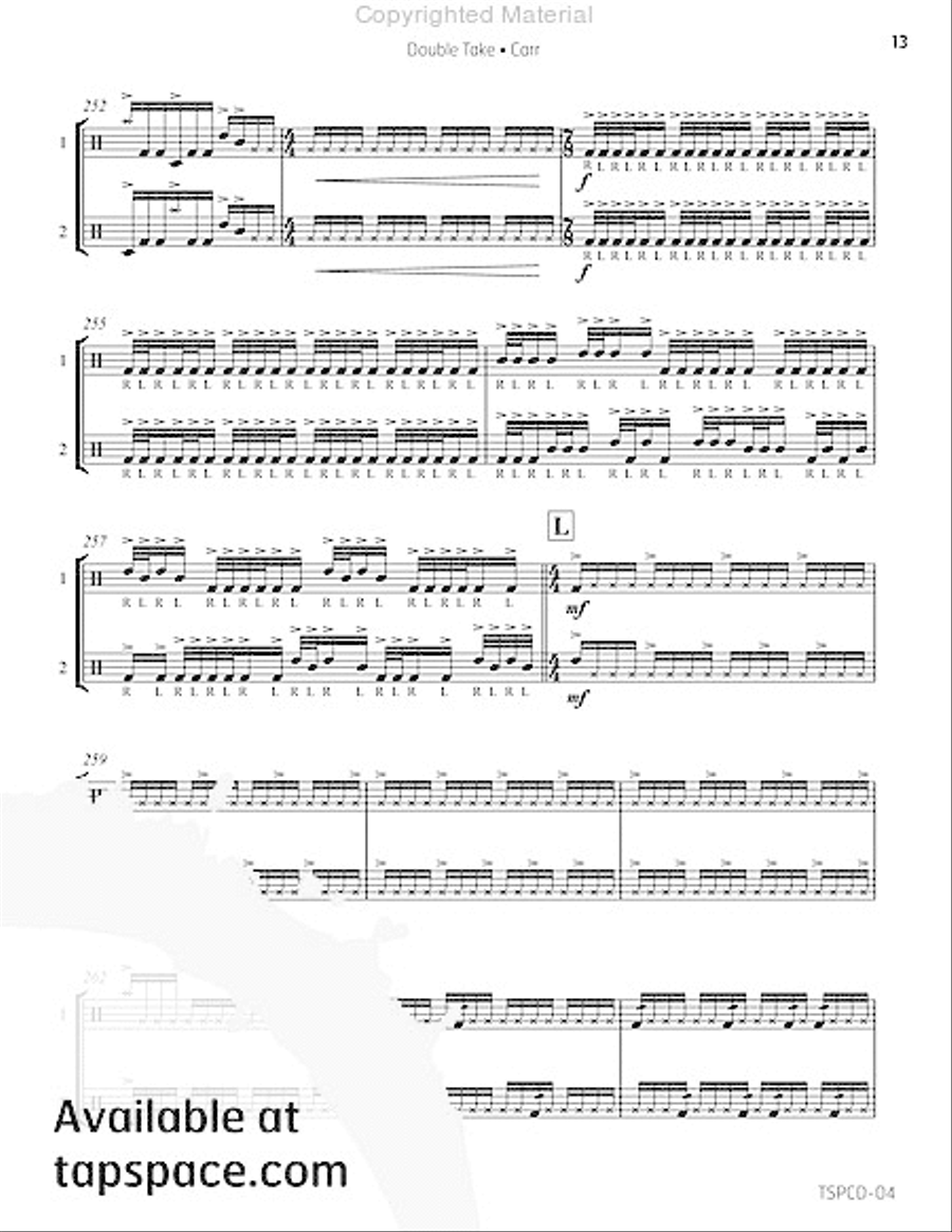 Double Take Snare Drum scores gallery preview page 18