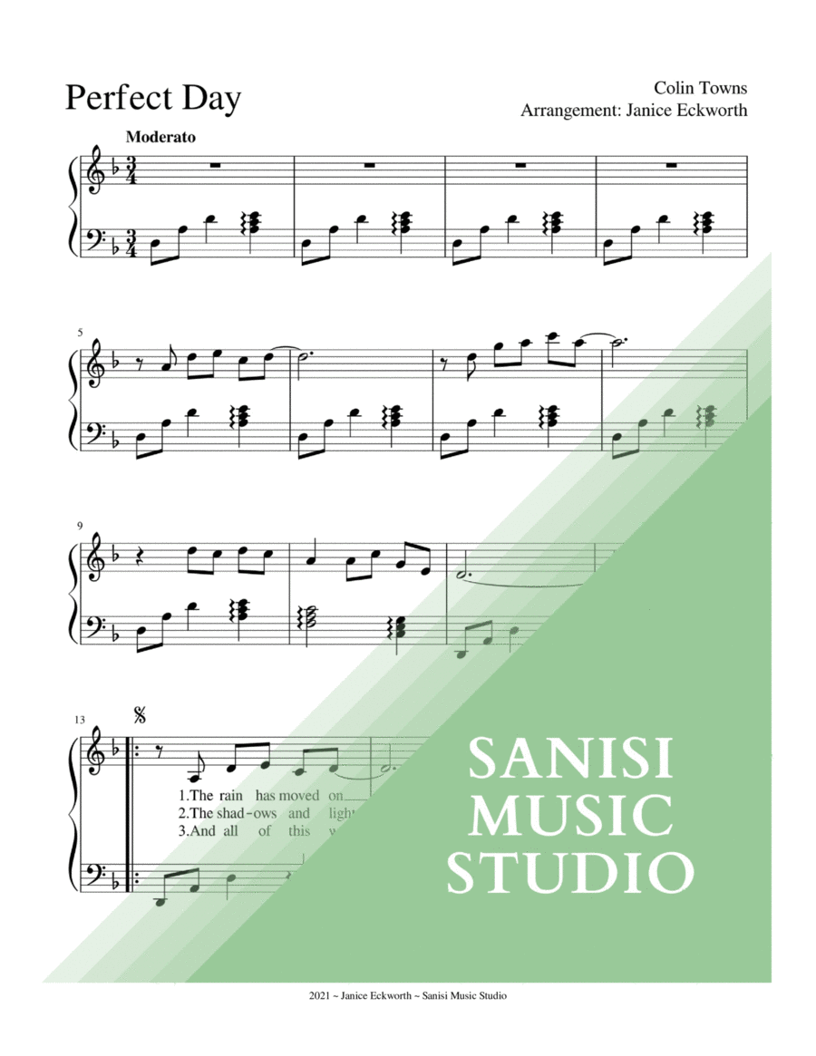 Perfect Day (theme From The World Of Peter Rabbit And Friends) Harp scores gallery preview page 1