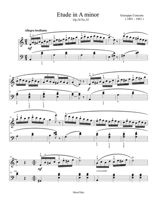 Concone Etude in A minor Op.24 No.25