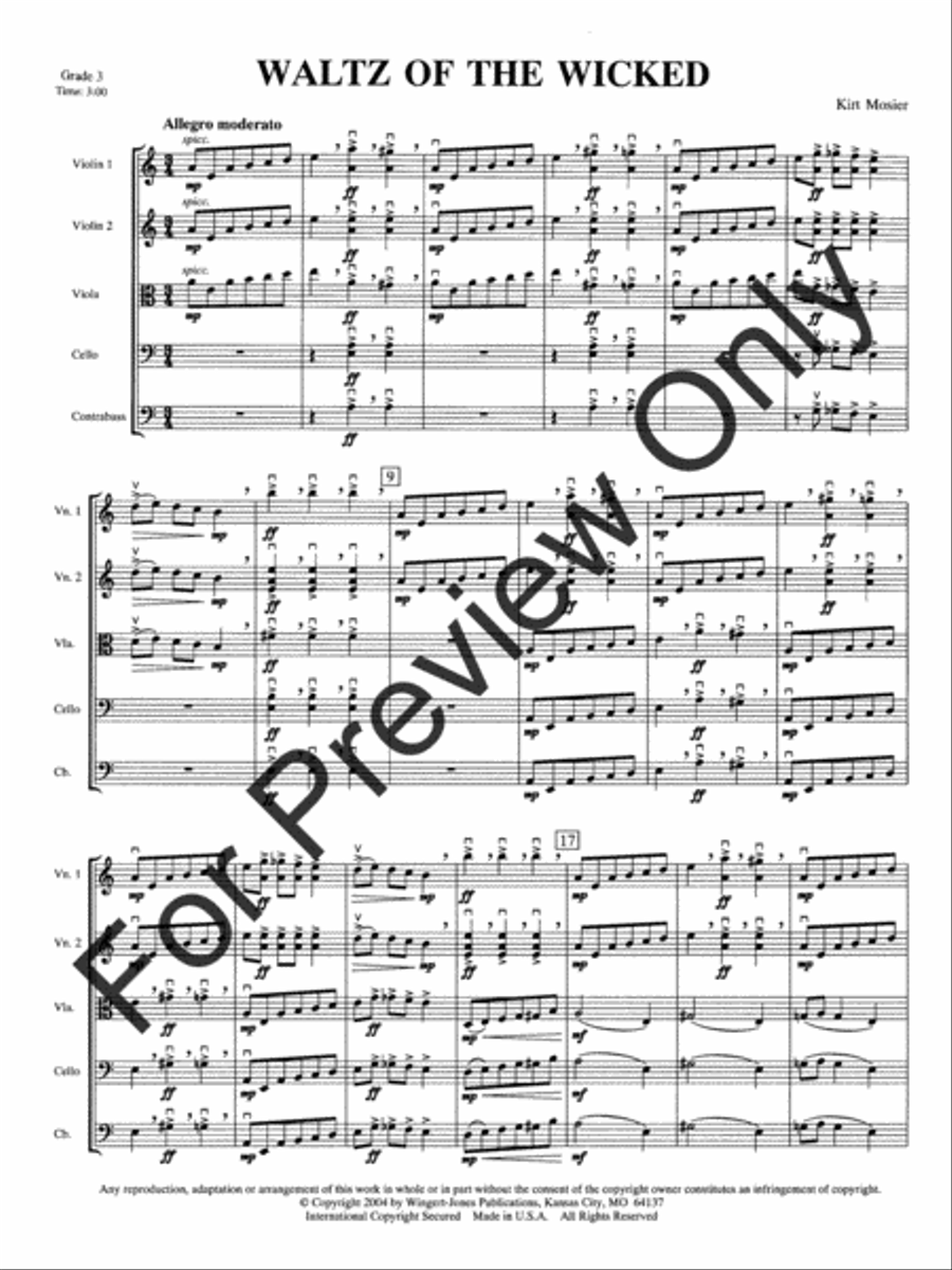 Waltz of the Wicked (Score) String Orchestra scores gallery preview page 4