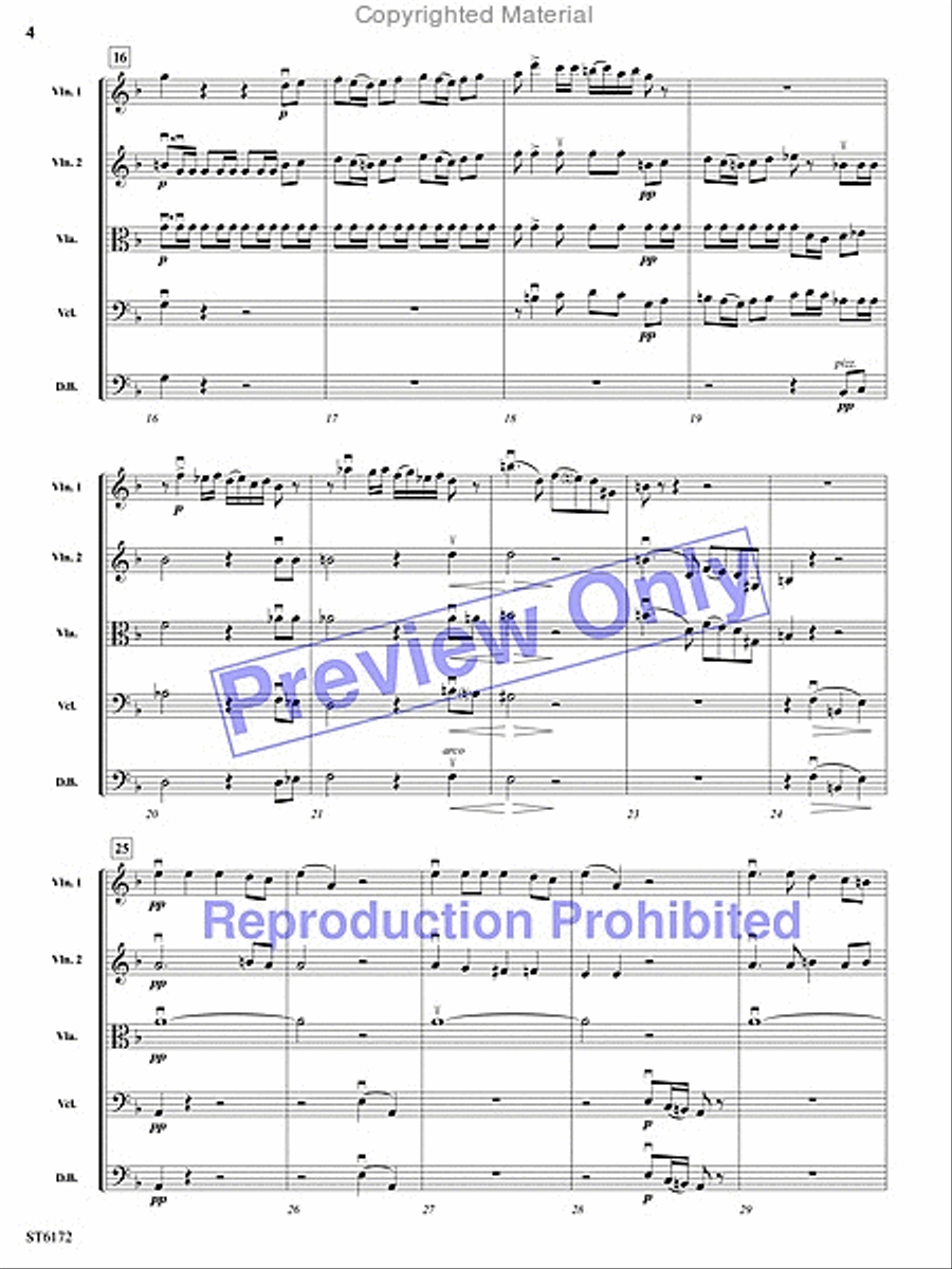 Allegro Moderato from Quintet, Opus 5 String Orchestra scores gallery preview page 3