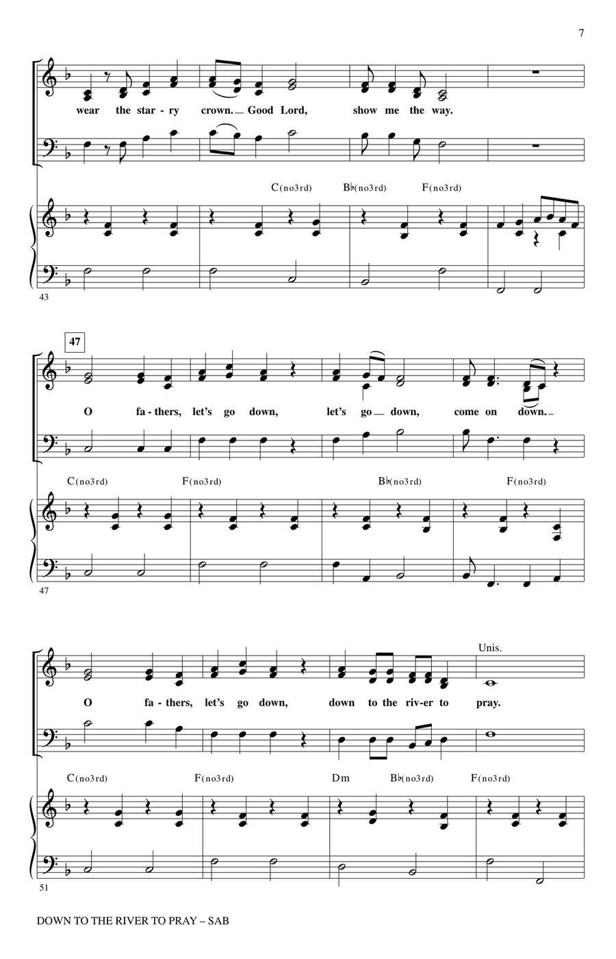 Down To The River To Pray 3-Part scores gallery preview page 5