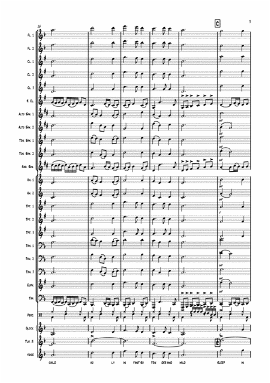 Silent Night Swing Concert Band scores gallery preview page 3