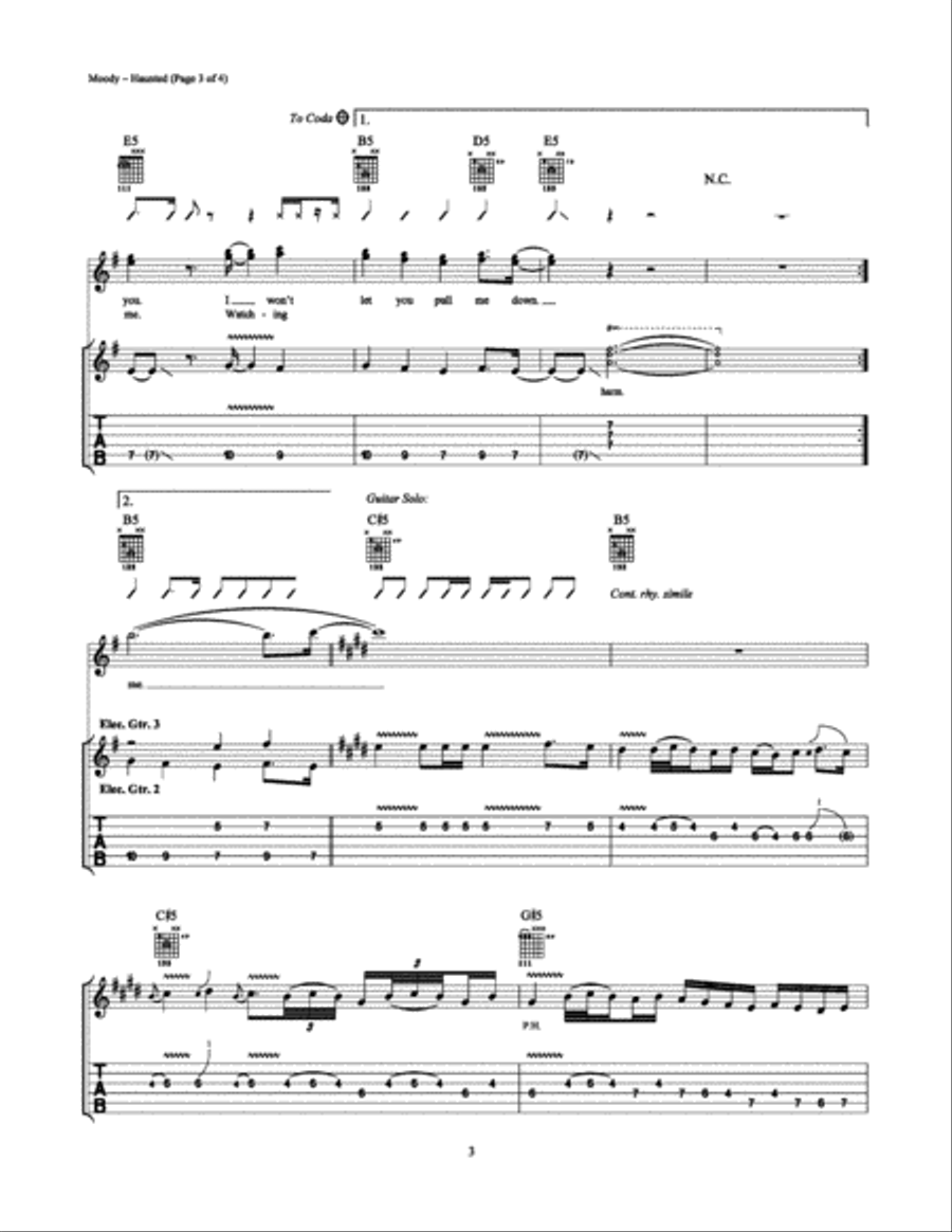 Haunted Electric Guitar scores gallery preview page 3