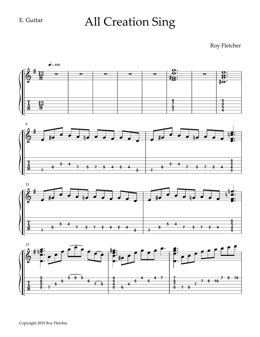 All Creation SIng All Creation SIng Guitar Tablature scores gallery preview page 1