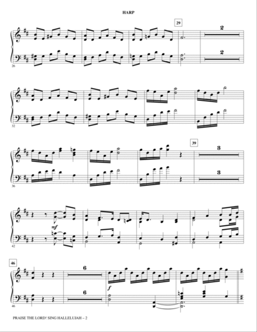 Praise The Lord! Sing Hallelujah - Harp Choir scores gallery preview page 2
