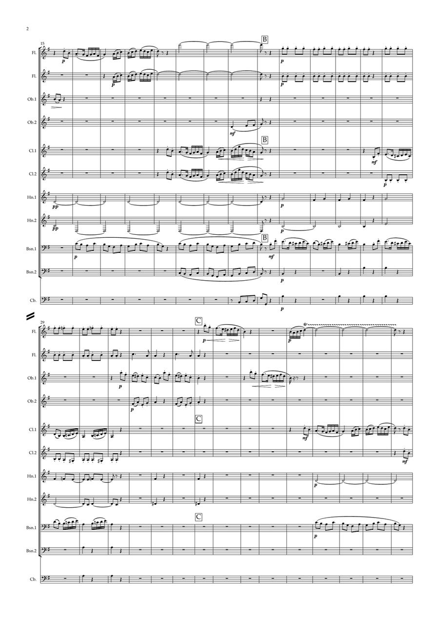 Pierné: Album pour mes Petits Amis Op.14 - 4.Petite Gavotte - symphonic wind dectet Woodwind Quintet scores gallery preview page 2