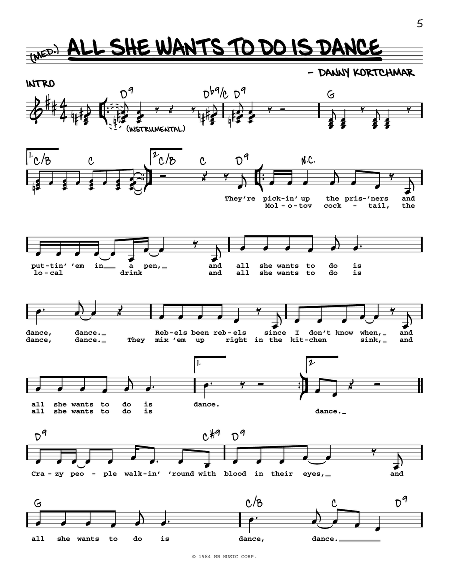 All She Wants To Do Is Dance Voice scores gallery preview page 1