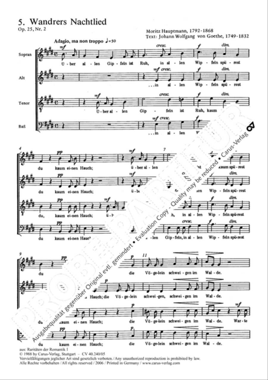 Wandrers Nachtlied 4-Part scores gallery preview page 2