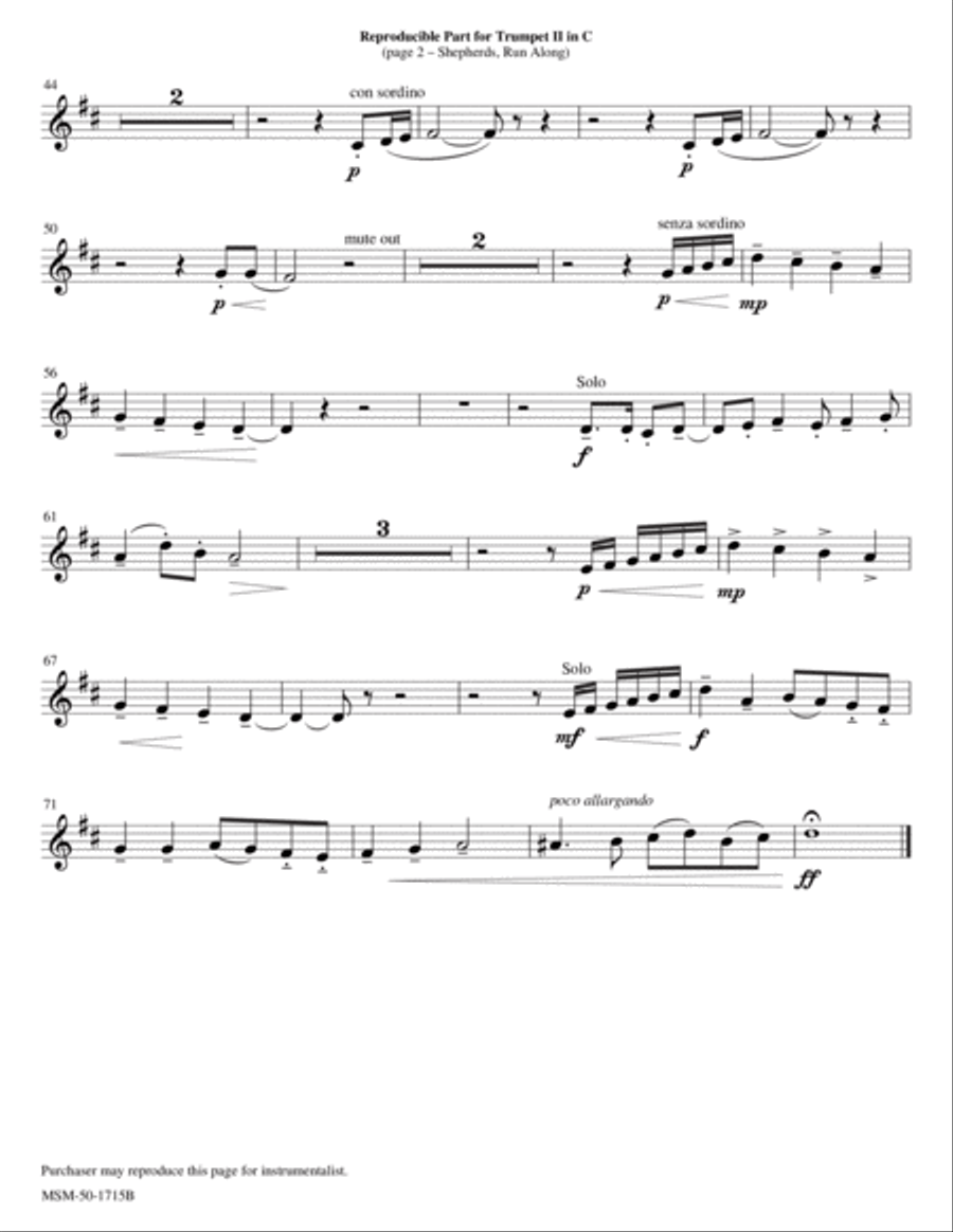 Shepherds, Run Along/Przybieżeli do Betlejem pasterze (Downloadable Brass Ensemble Parts) Choir scores gallery preview page 6