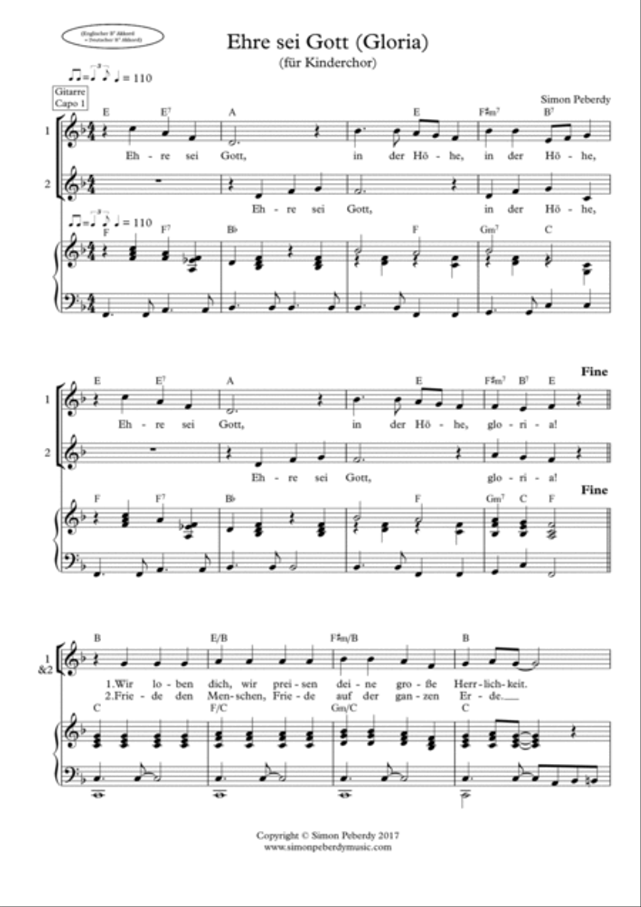 Kirchenlieder für Kinderchor (Church songs for Children's Choir) by Simon Peberdy Children's Choir scores gallery preview page 6
