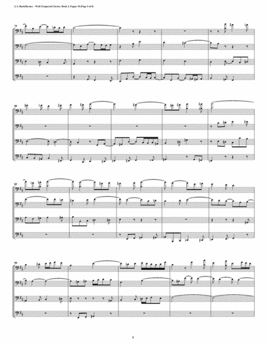 Fugue 18 from Well-Tempered Clavier, Book 2 (Euphonium-Tuba Quartet) image number null