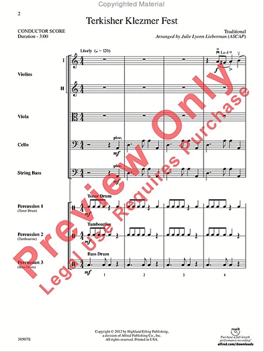 Terkisher Klezmer Fest String Orchestra scores gallery preview page 3