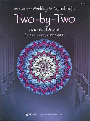 Book cover for Two-by-Two: Sacred Duets for One Piano, Four Hands