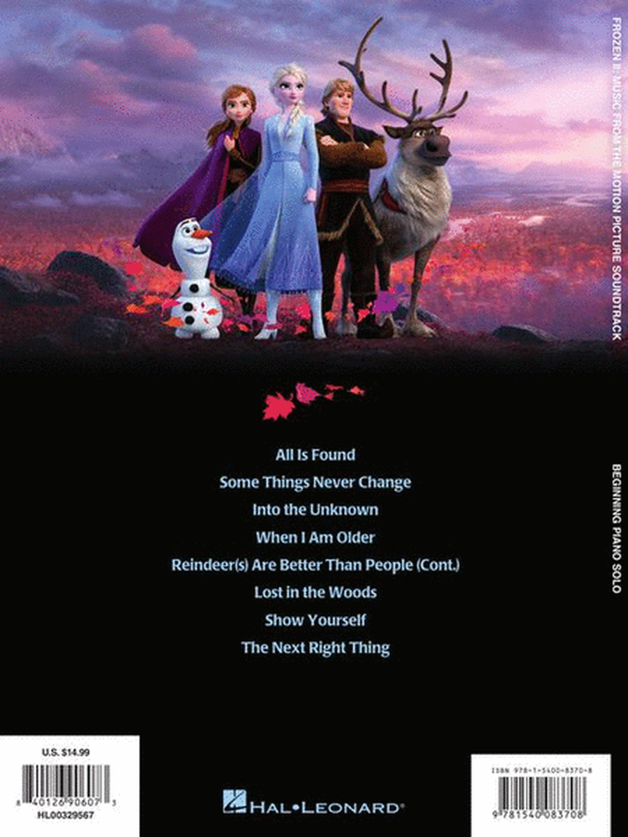 Frozen 2 Beginning Piano Solo Songbook