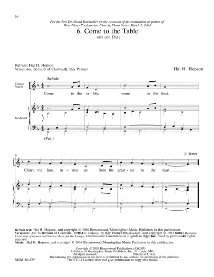 Come to the Table 4-Part scores gallery preview page 1