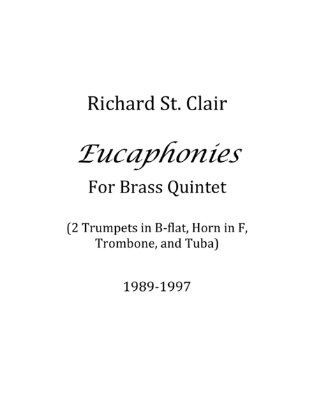 Eucaphonies for Brass Quintet (1989) [Score and Parts] image number null