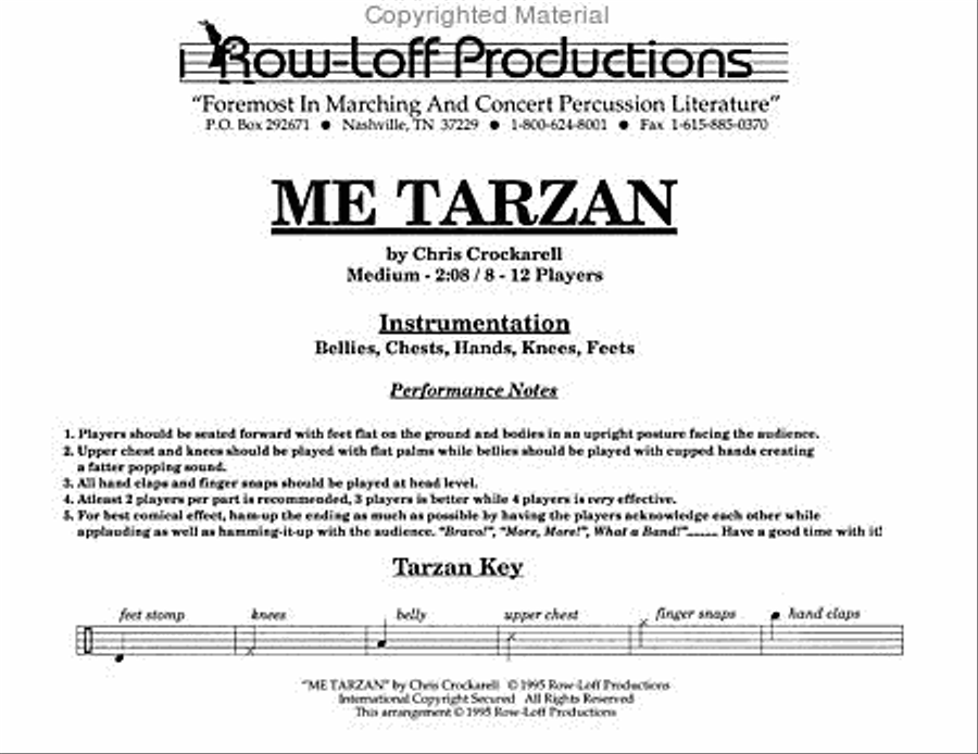 Me Tarzan Percussion Ensemble scores gallery preview page 2