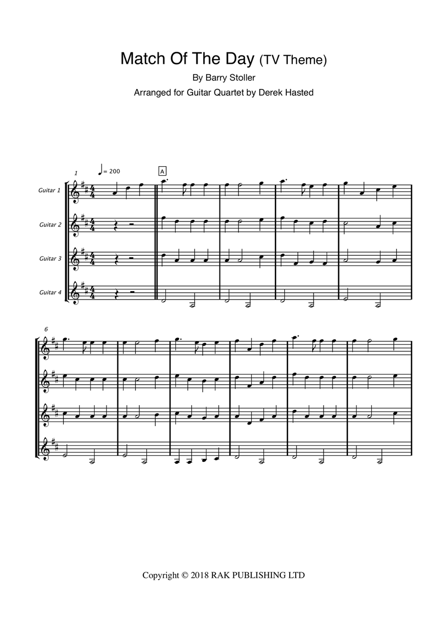 Match Of The Day Guitar Ensemble scores gallery preview page 4