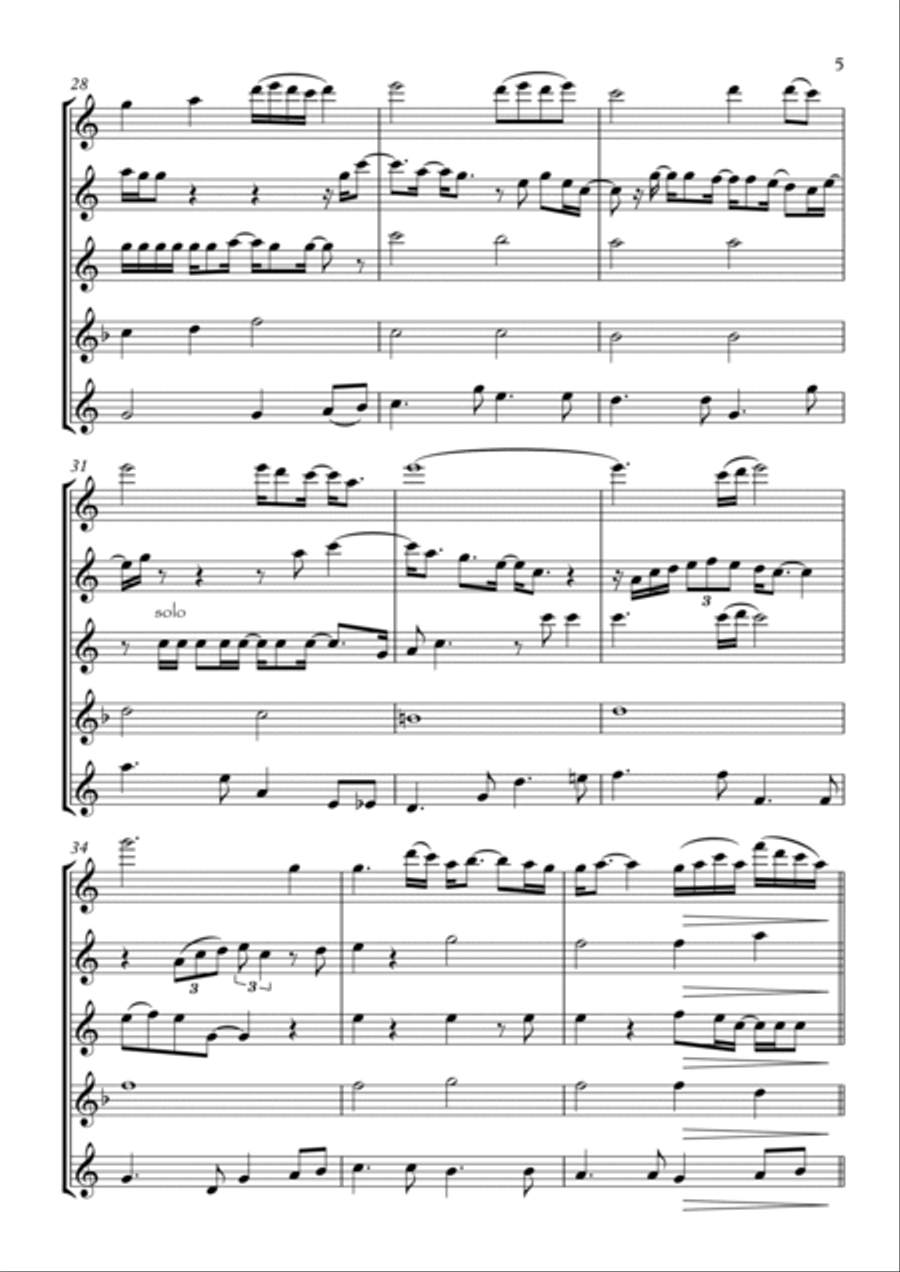 Midnight Train To Georgia Woodwind Quintet scores gallery preview page 5