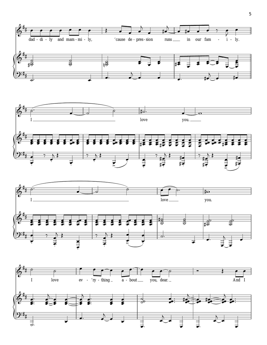 The I Love You Song The I Love You Song Voice Solo scores gallery preview page 5