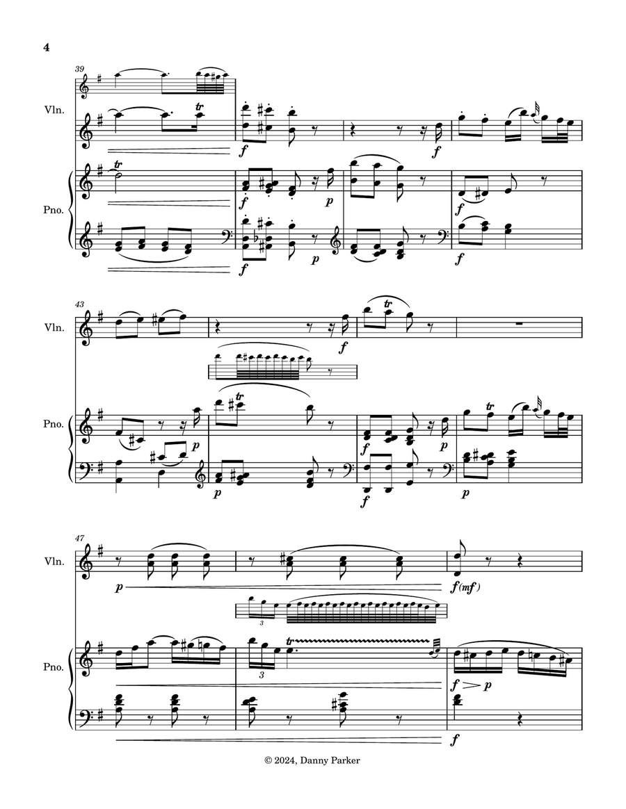 Violin Sonata in G major, after Mozart's K. 311: Andantino con espressione Chamber Music scores gallery preview page 5