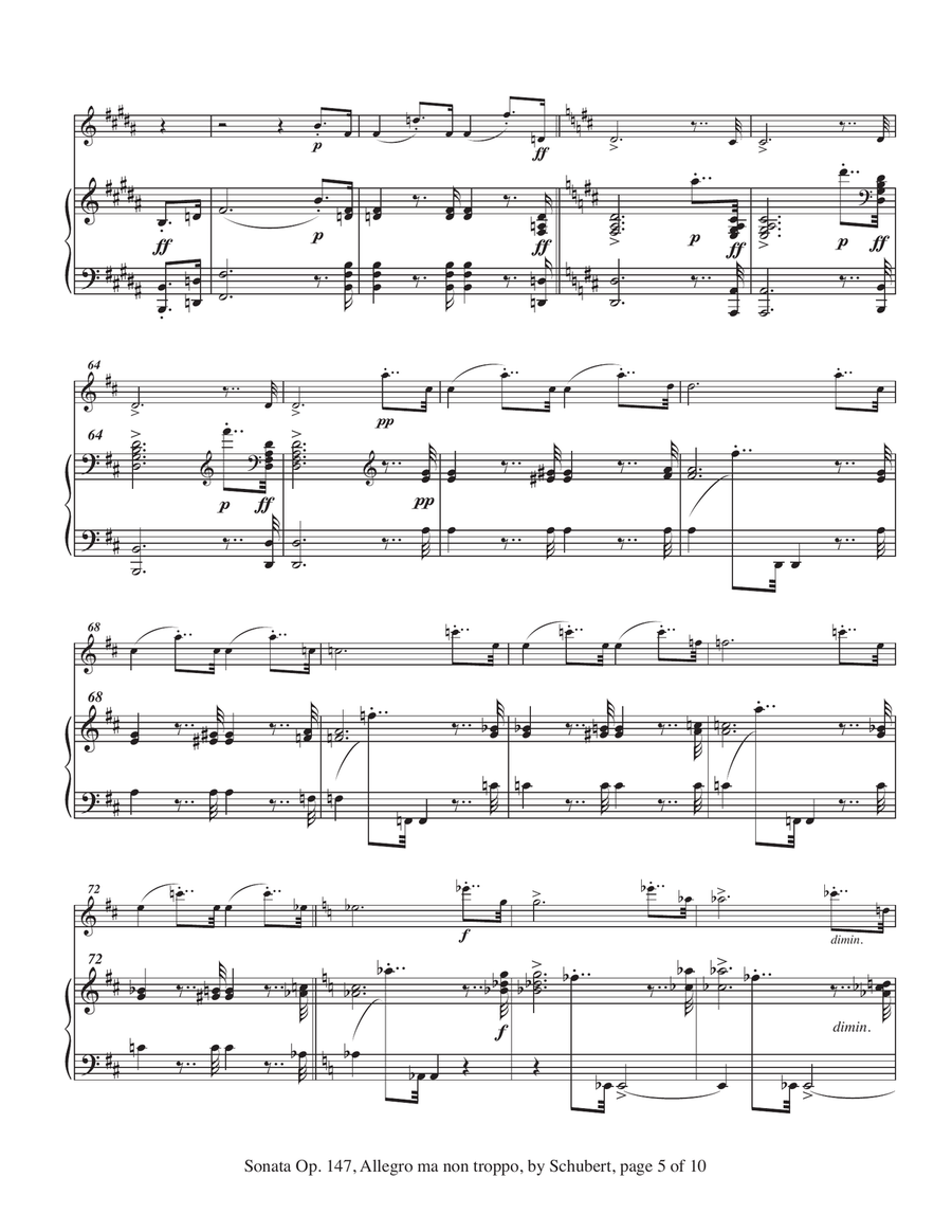 Sonata in B major, Opus 147, I. Allegro ma non troppo Chamber Music scores gallery preview page 6