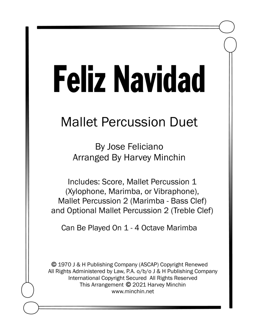 Feliz Navidad Percussion scores gallery preview page 1