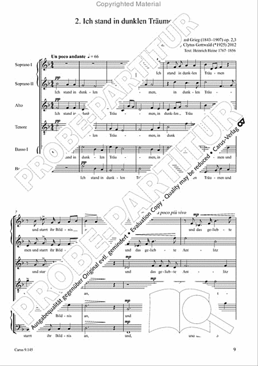 Gottwald/Grieg: Drei Lieder Choir scores gallery preview page 10