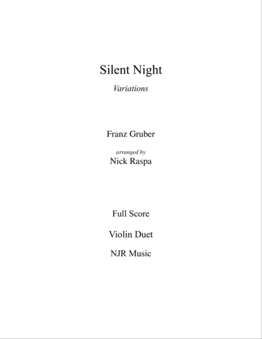 Silent Night - Variations (Violin Duet) Complete Set String Duet scores gallery preview page 3