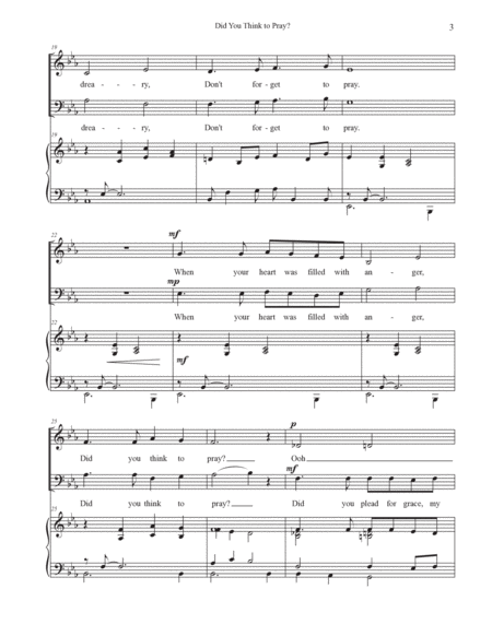 Did You Think to Pray? by Betsy Lee Bailey 2-Part - Digital Sheet Music
